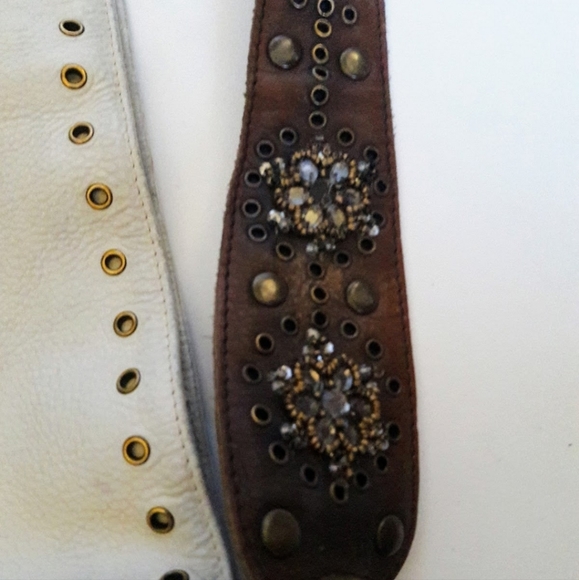 Betsey Johnson ☆ Rare Htf White Studded Leather Hobo Chunky Handbag Shoulder Bag - Picture 6 of 8